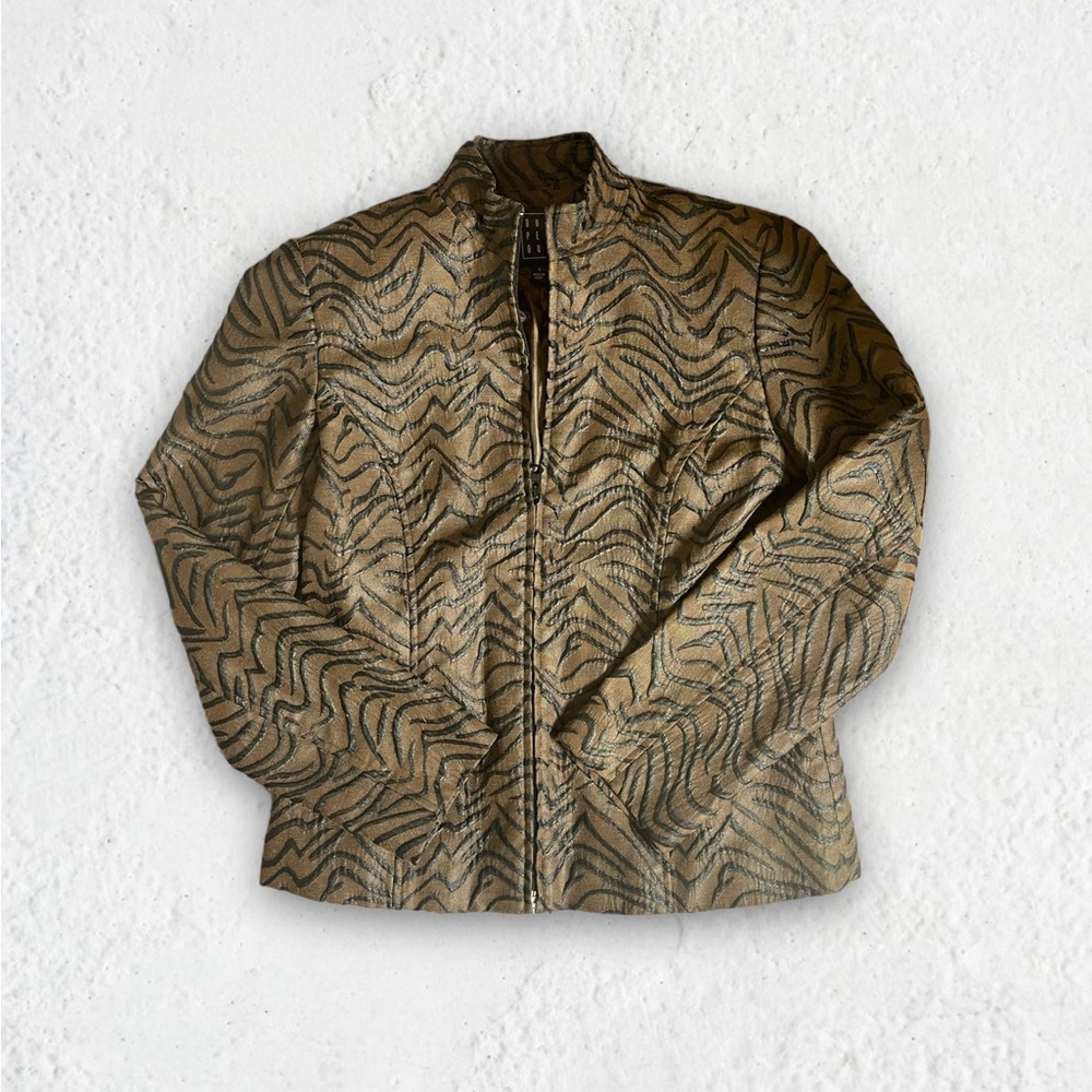 Vintage Stylish 90s Due per due Zebra Zip jacket Coat Style Animal Print